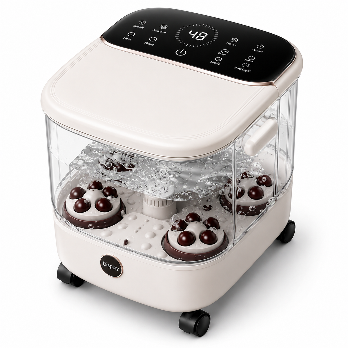 Heated Foot Spa Bath Massager with Bubble Jets Deep Soaking Bucket Touchscreen Remote Control and 3 Massage Modes