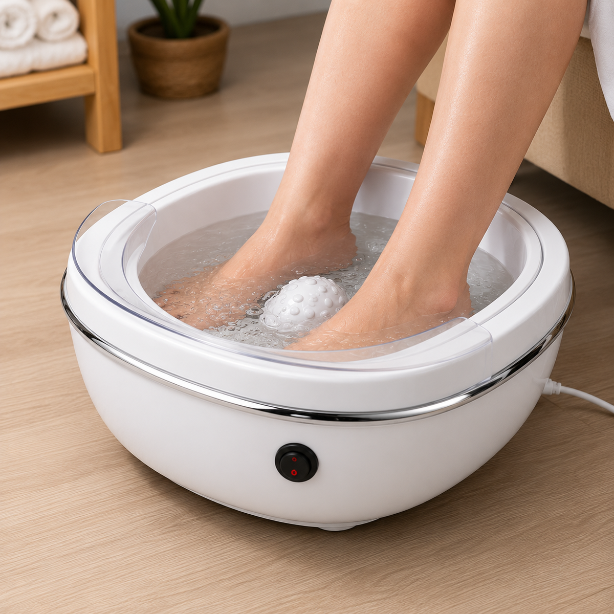 Heated Vibration Foot Spa Bath with Warm Comfort Base Disposable Liners Portable Pedicure Foot Soaking Tub for Home Salon