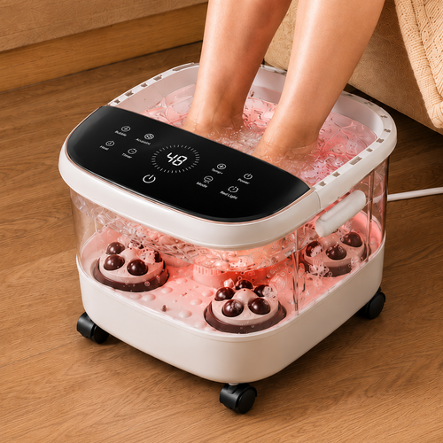 Heated Foot Spa Bath Massager with Bubble Jets Deep Soaking Bucket Touchscreen Remote Control and 3 Massage Modes