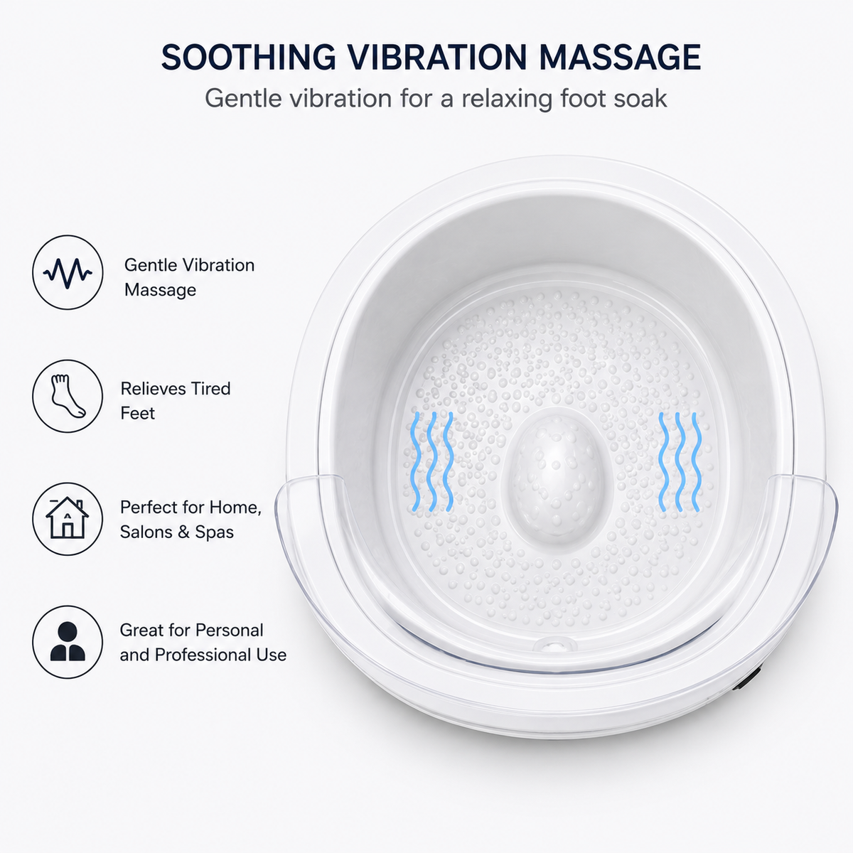 Heated Vibration Foot Spa Bath with Warm Comfort Base Disposable Liners Portable Pedicure Foot Soaking Tub for Home Salon