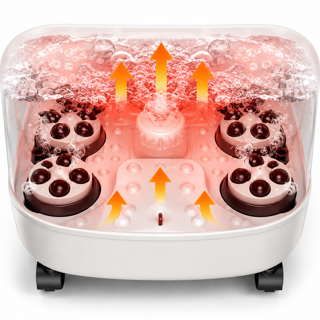 Heated Foot Spa Bath Massager with Bubble Jets Deep Soaking Bucket Touchscreen Remote Control and 3 Massage Modes