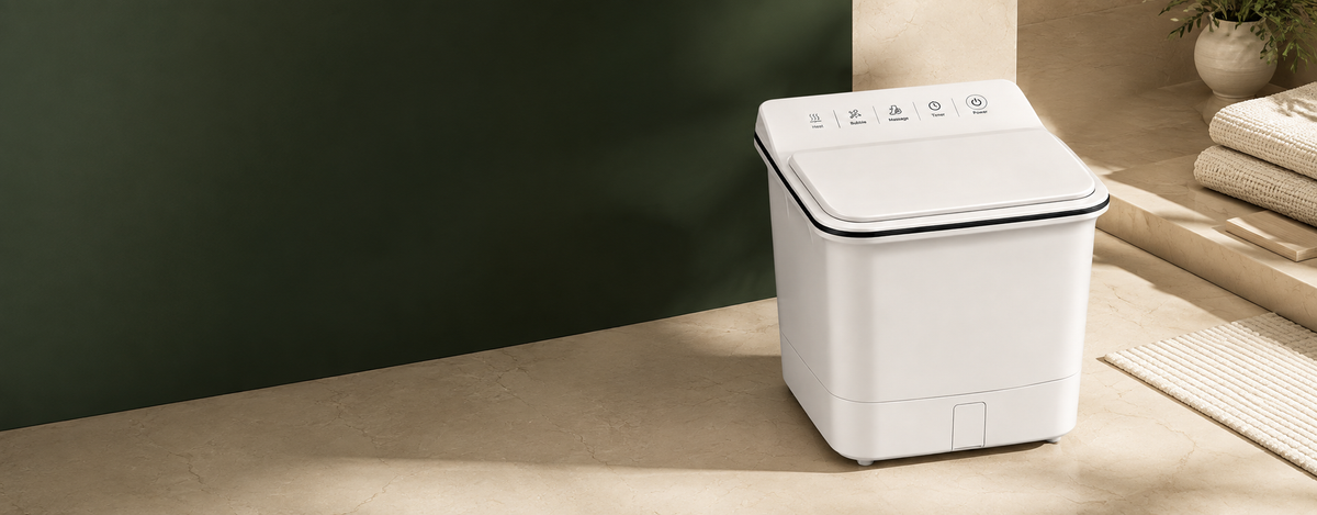 AEROSOOTHE WELLNESS heated foot spa massager in a modern home wellness setting